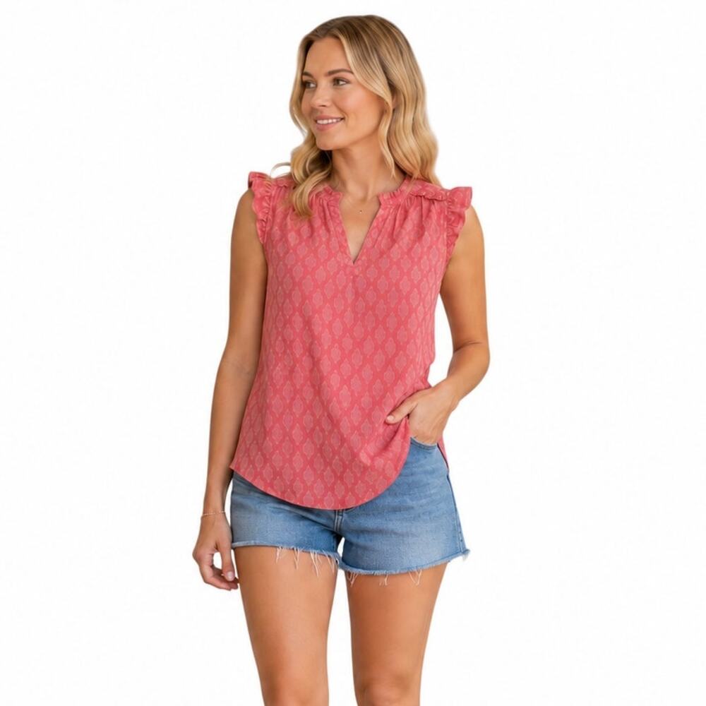 MAEVE Pink V Neck Sleeveless Top, XS